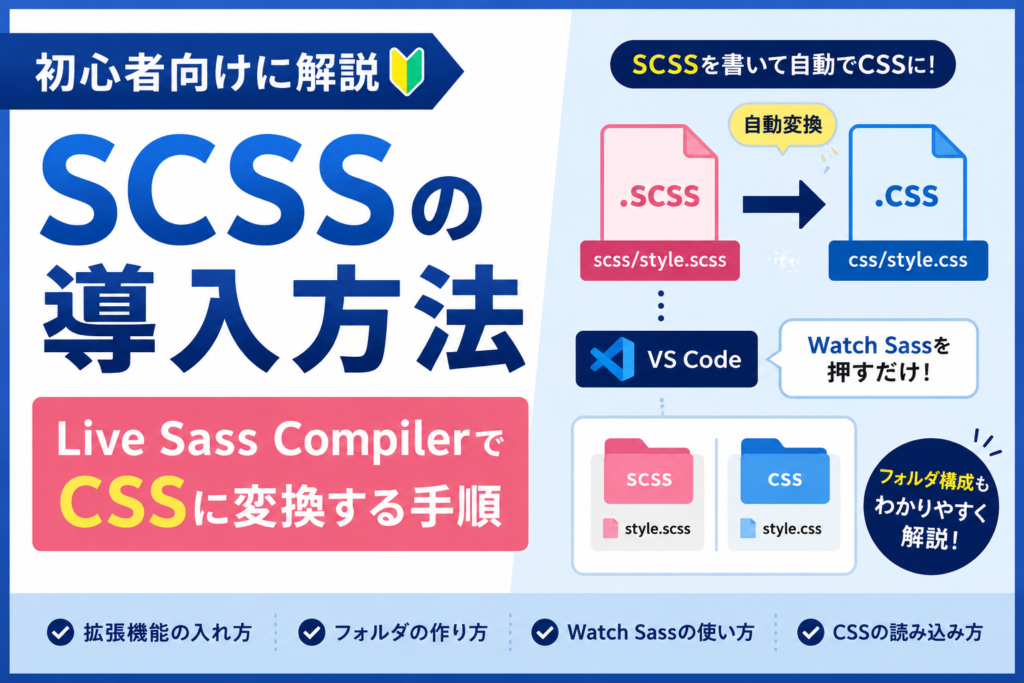 SCSSの導入方法を初心者向けに解説｜Live Sass CompilerでCSSに変換する手順